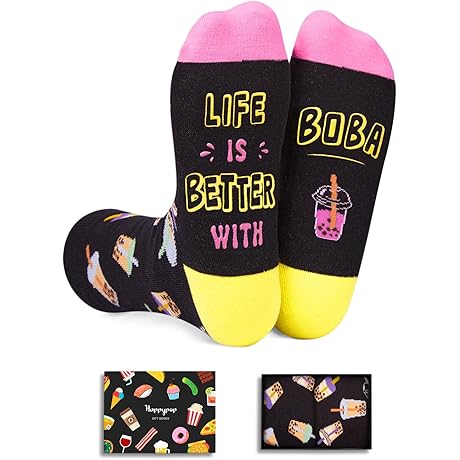 Funny Kawaii Boba Bubble Tea Socks
