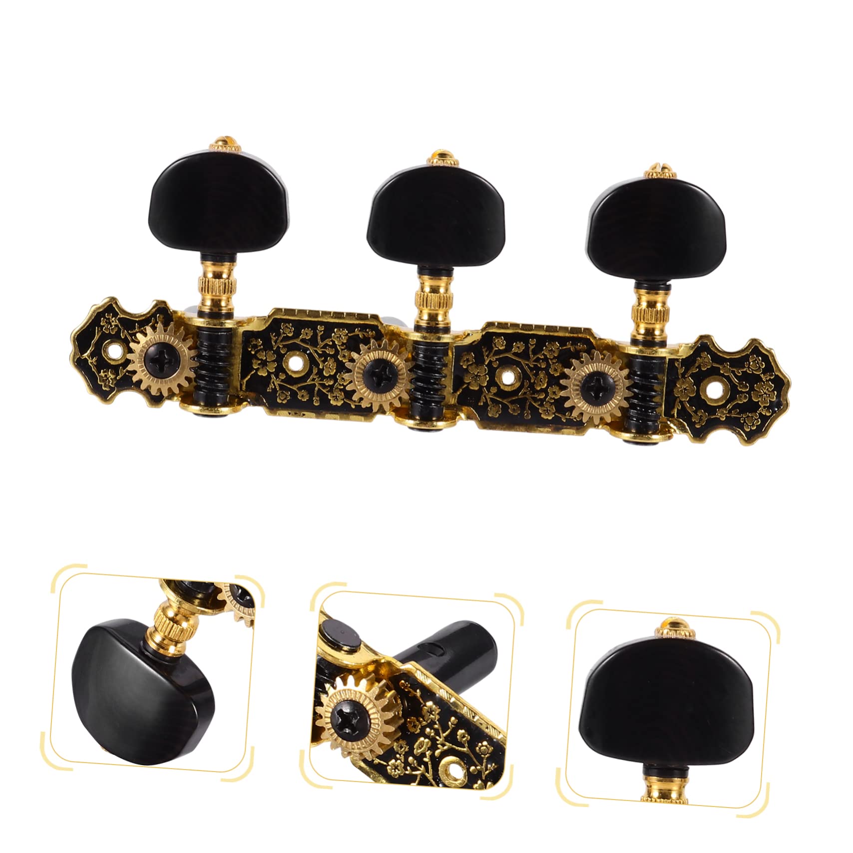 BESTonZON 2pares Afinadores De Guitarra Clásica Con Diseño De Patrón De Claves De Afinación Para Instrumentos De Cuerda Instalación Fácil y Estable