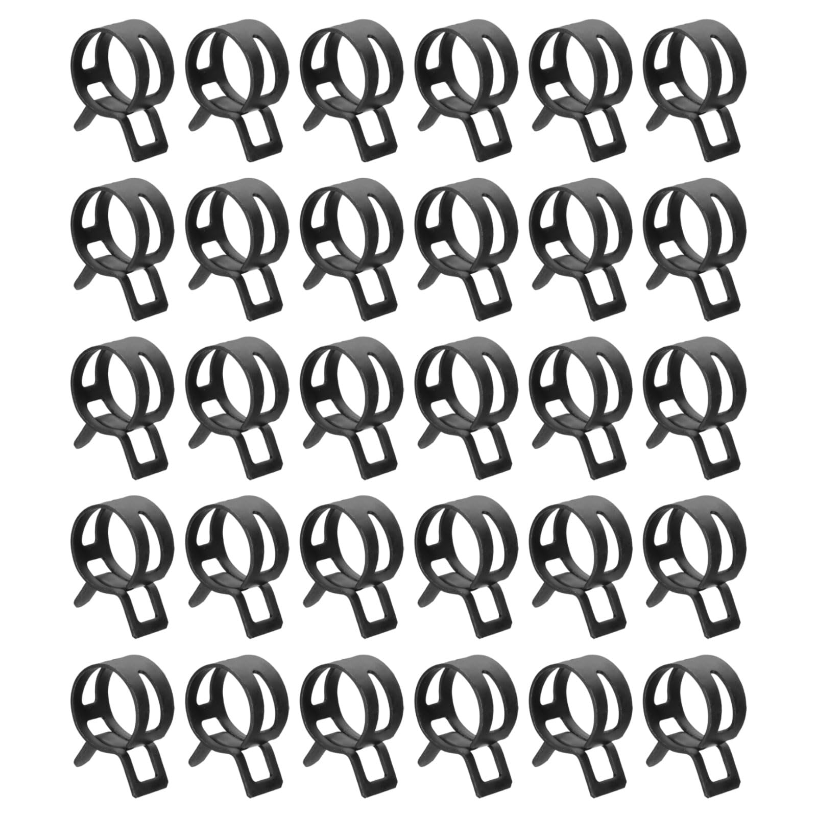 sourcing map 30pcs Spring Band Type Hose Clamps 15mm Fuel Line Hose Spring Clip Silicone Vacuum Hose Pipe Clamp Low Pressure Tube Clip Fastener, Black โ image 1