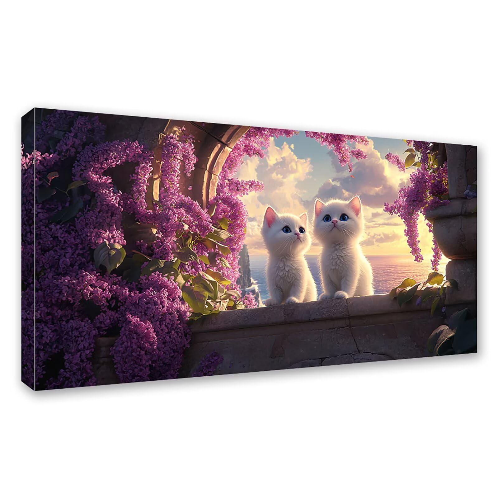 Diamond Painting Adultos Flor Pintura Diamante, Gato Diamond Painting 5D Completo, DIY Cuadrado Cristal Bordado Punto de Cruz Cuadros de Diamantes para Decoracion Hogar, Regalo Mujer 160x80cm 0J-744