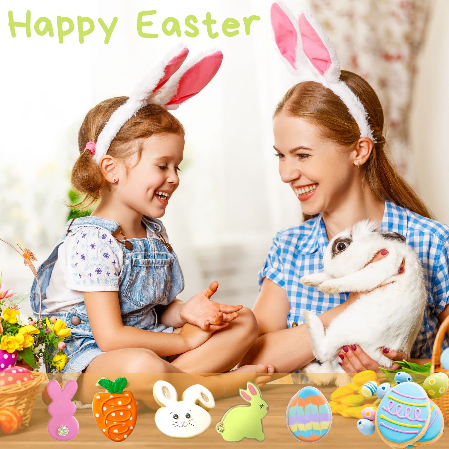 Ostern Ausstechformen-Set (6 Teile) – Große Motive: Hase, Karotte, Ei & Mehr – Aus Lebensmittelechtem Edelstahl