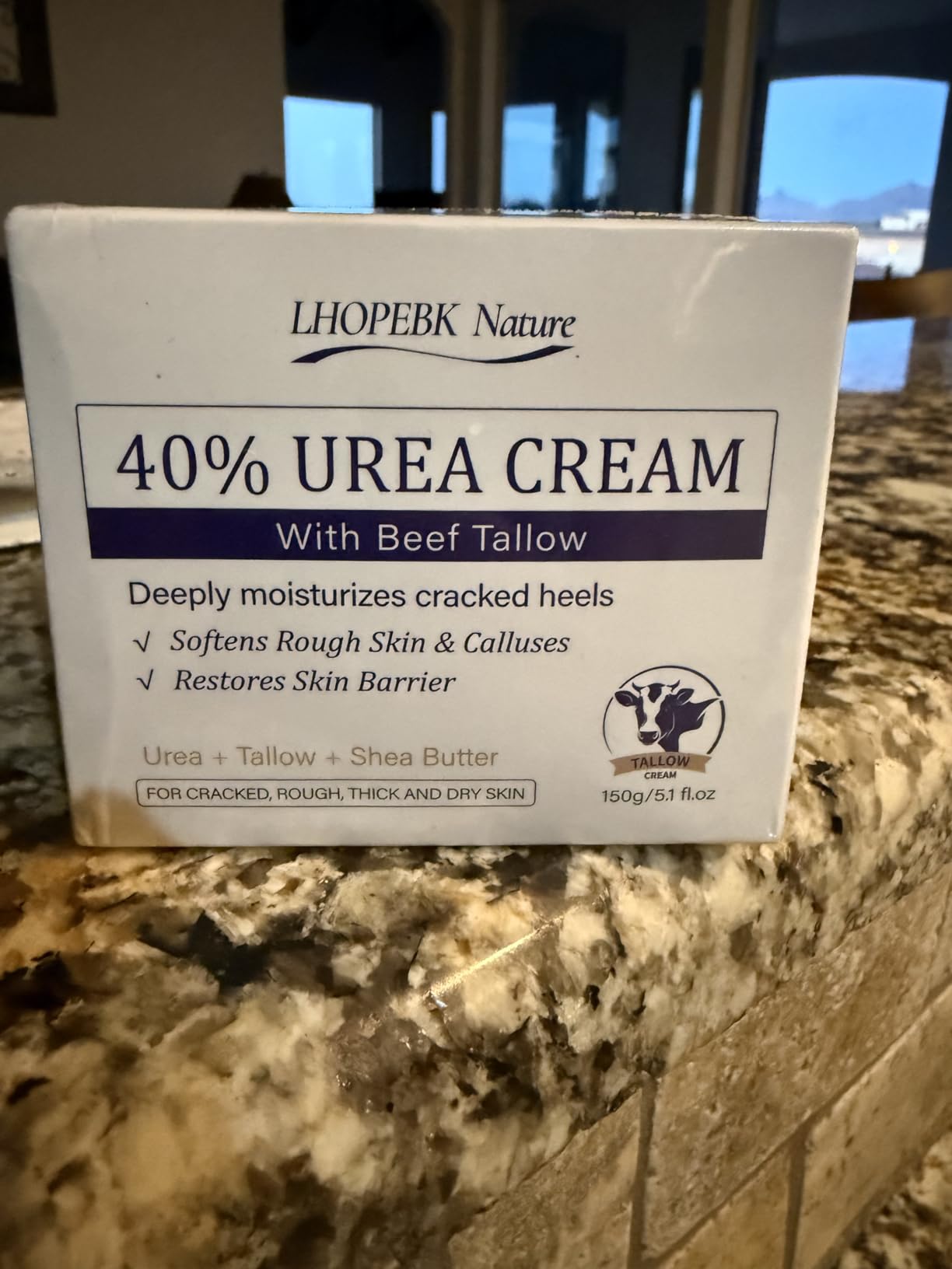 LHOPEBK Nature Urea Cream for Feet Cracked Moisturizing: 24H Moisture Maximum Strength Formula for Cracked Heels & Hands - Enriched with 40% Urea Beef Tallow & Salicylic Acid Fast Absorbing - 5 OZ