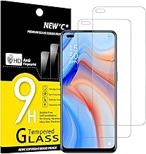 NEW'C Pack of 2 for Oppo Reno 4 for Tempered Glass, [Not for Oppo Reno 4Z], Scratch Free, 9H Hardness, HD Screen Protector, 0.33 mm Ultra Clear, Ultra Resistant