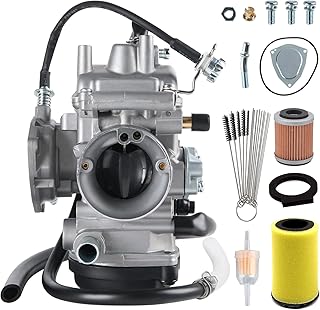 Carburetor Compatible with Yamaha 2000-2006 Big Bear YFM 400 YFM400,Kodiak 400,2007-2010 Wolverine 450,2007-2014 Grizzly 350 450 ATV With Cleaner Brush,Air Fiter,Fuel Filter