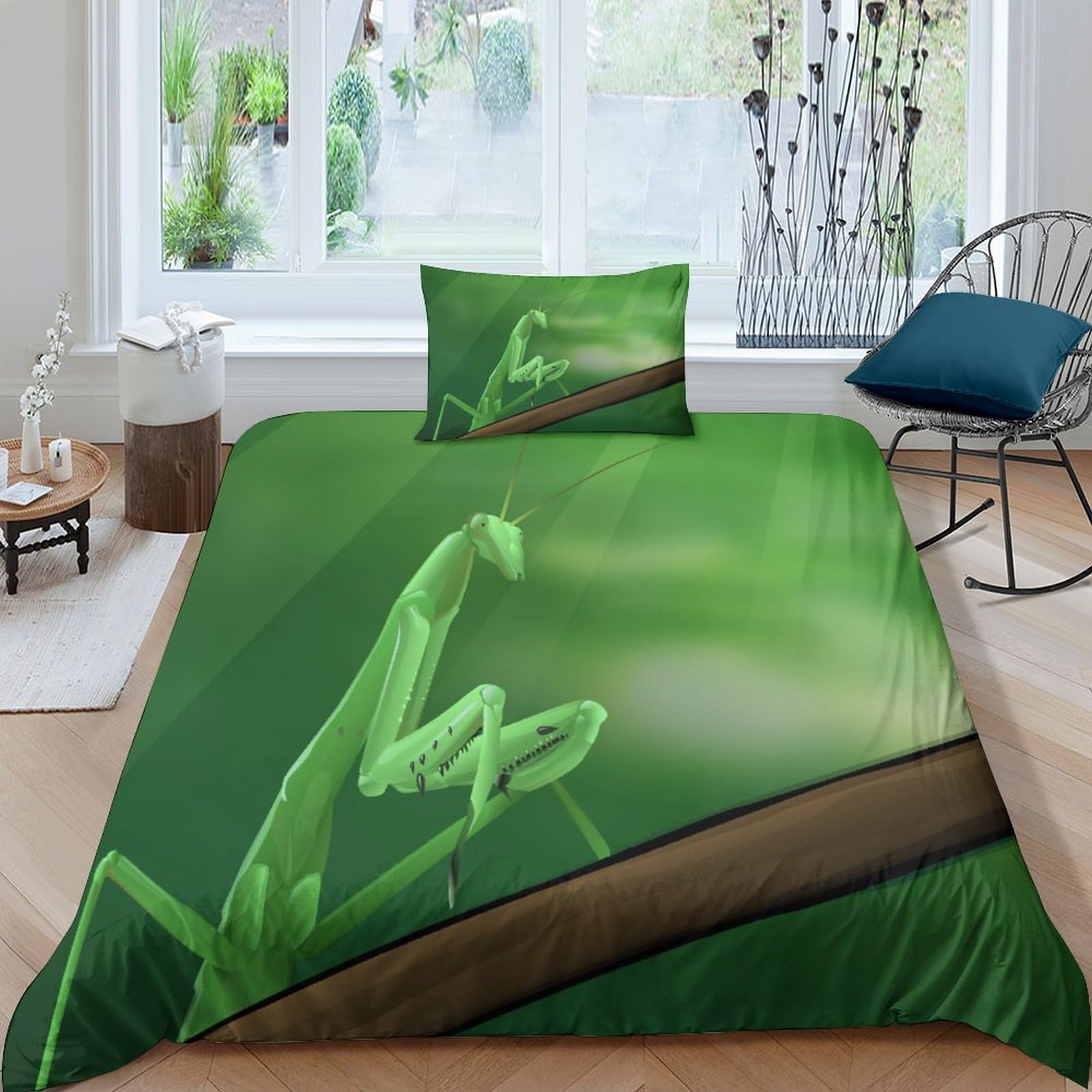 Housse de couette imprimé animaux 3D parure de lit microfibre infroissable zip 135x200