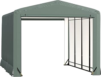 ShelterLogic ShelterTube Garage & Storage Shelter, 12 x 18 x 10 Heavy-Duty Steel Frame Wind and Snow-Load Rated Enclosure, Green
