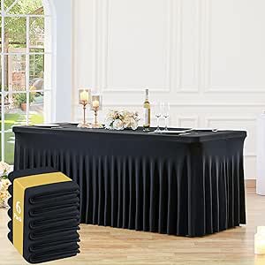 Amazon.com: 6 Pack Black Table Cloth for 6 Foot Rectangle Tables ...