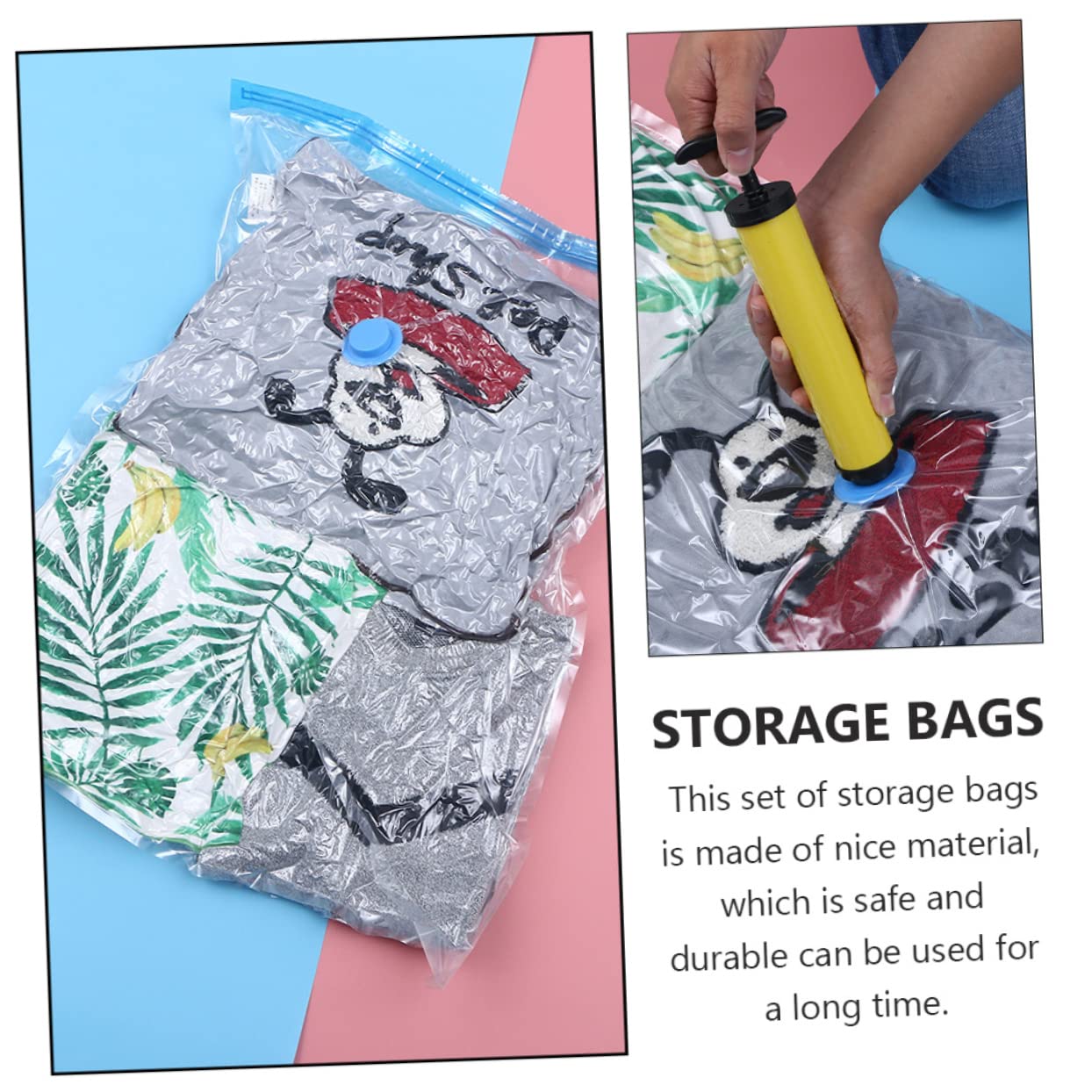 Bolsa de compresión de Almacenamiento de 5 Piezas, Bolsas de Almacenamiento con Sello al vacío, Bolsas de Almacenamiento de Ropa al vacío, Bolsa de Almacenamiento al vacío con Sel