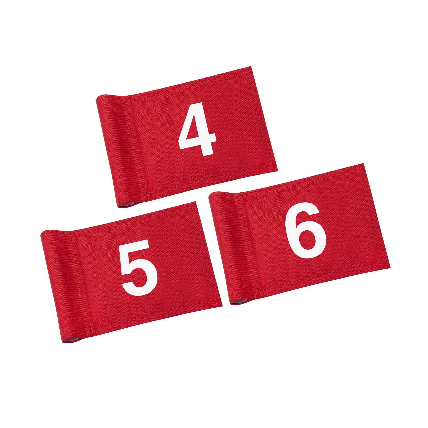 KINGTOP Numbered Golf Flag All 8x6 Inch – Upgraded Dual-Layer 420D Nylon, Double Sided Printing, Tube Inserted – Mini Practice Putting Green Flags for