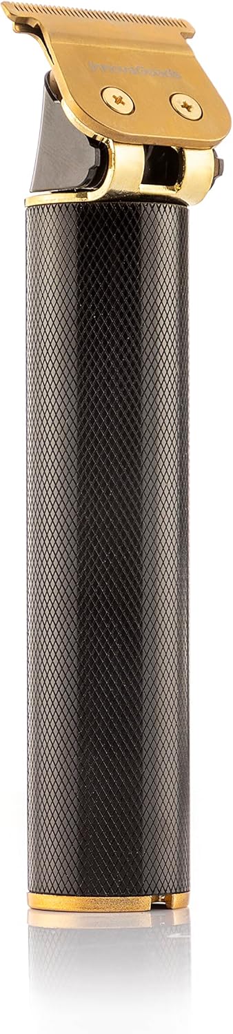 InnovaGoods – Professionele Oplaadbare Tondeuse, 3 Snelheden, LCD-Display, Waterdicht, 6 Trimkammen 1,5-9 mm, USB-C, Inclusief Accessoireset, Zwart, Goud