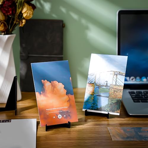 Miniatura 10 de Bucherry 20 soportes triangulares de caballete de acrílico para exhibición, mini portarretratos para fotos, tarjetas, bodas, decoración del hogar,