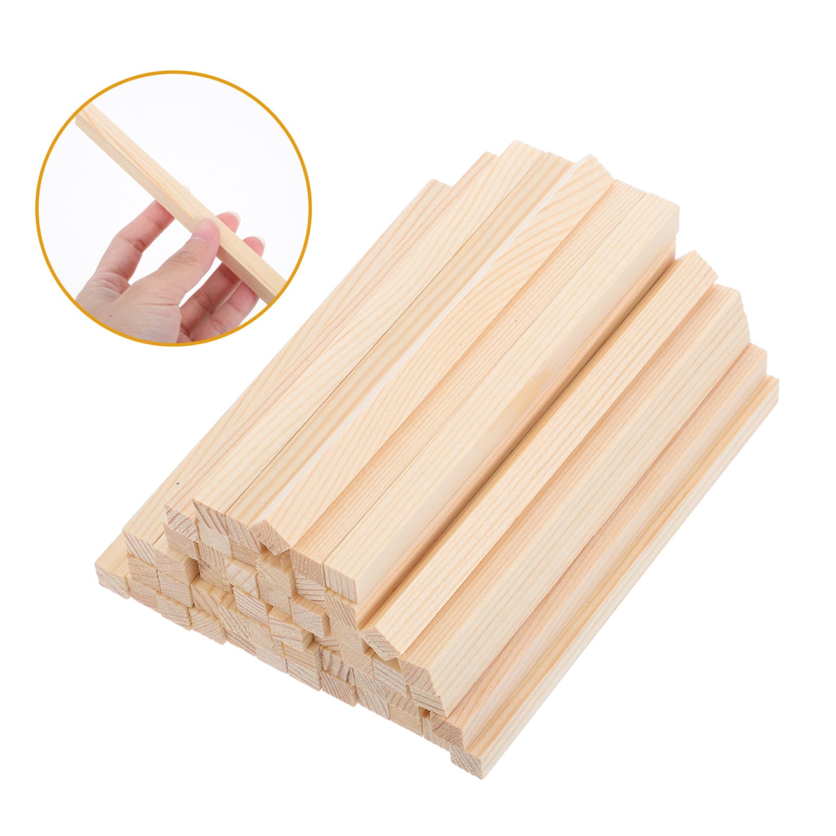 50 Stück Teiliges Quadratische Holzstäbchen Unbehandelte Holzsticks für Basteln DIY projekte Modellbau Foto requisiten Laternen Mini häuser Glatte Oberfläche Vielseitig Verwendbar