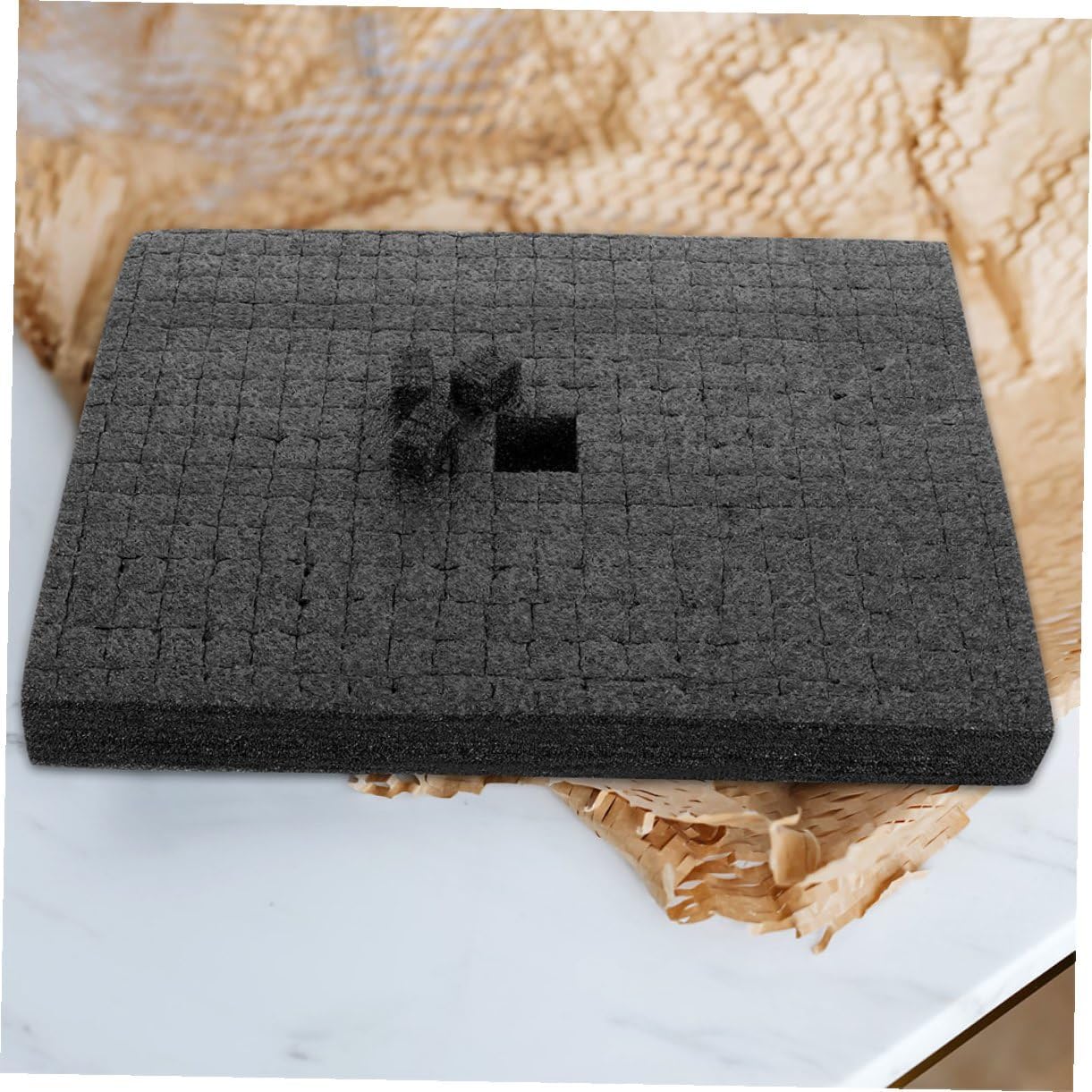 VALICLUD Black Grid Foam Insert Block 500x300x30mm, DIY Multi-use Foam Padding Sheet for Packaging, Transportation, and Drawer Storage Protection