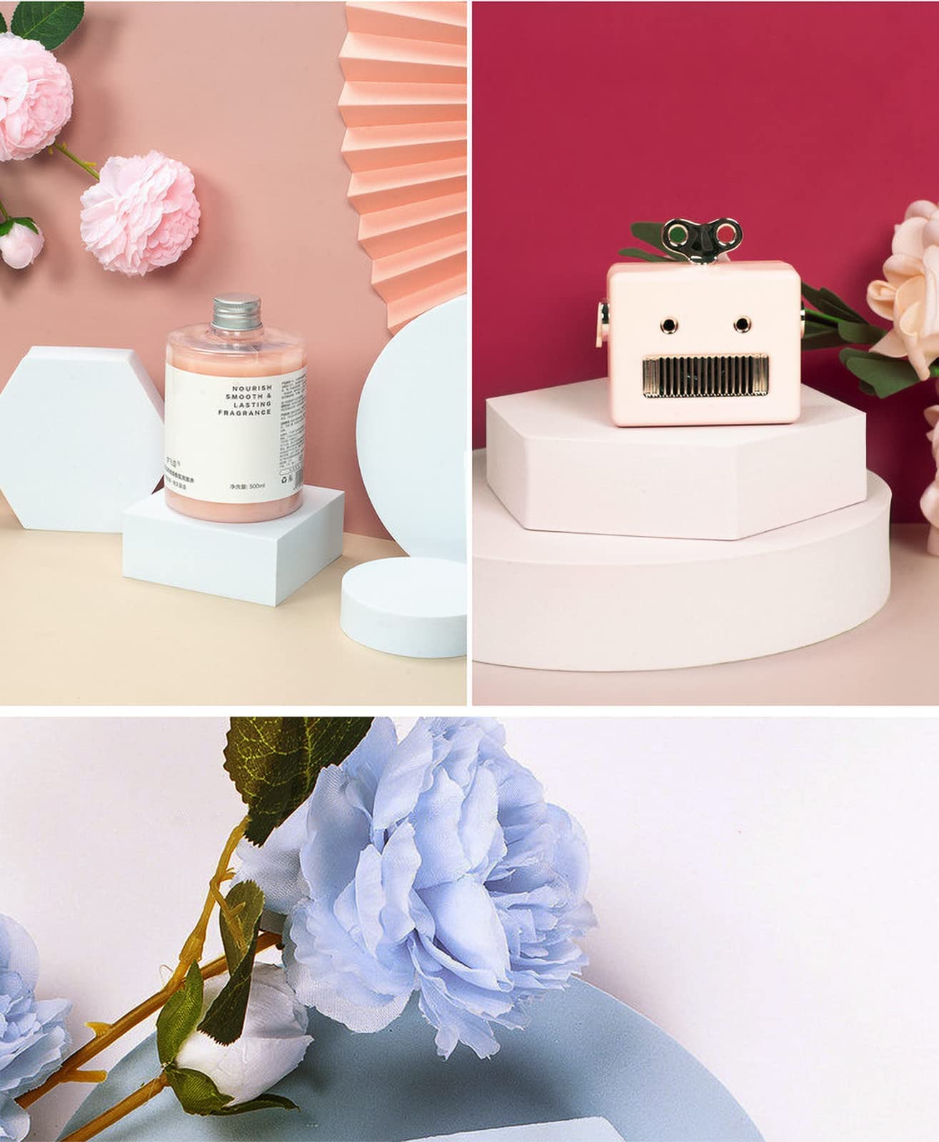 14PCS Prodotto Fotografia Sfondo Puntelli di Scena Impermeabile Schiuma rigida Geometrica Cubi Puntelli per Servizio Fotografico Alimentare Gioielli Cosmetici Ornamenti Trucco Cura Della Pelle Bianco