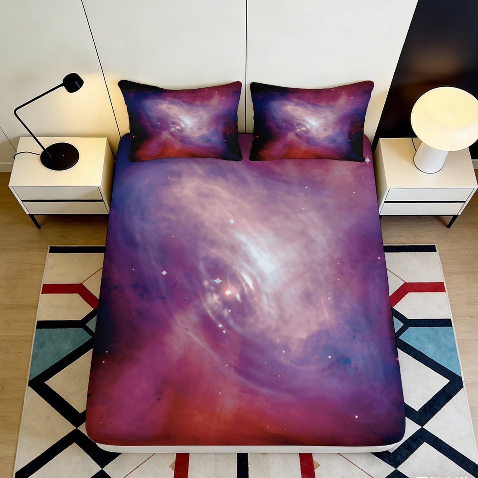 Dhbaneiok Style-9 3D Printed Fitted Sheet Microfiber Galaxy Starry Sky Bed Cover For Bedroom, Dorm, And Guest Room Protection And Decoration 90X200x25cm