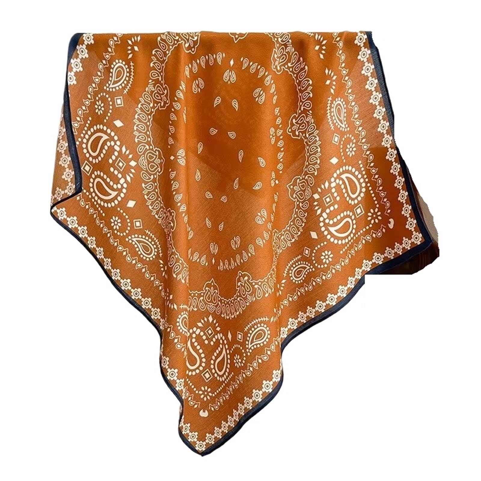Szaliki, Wiosenno-letnia chusta w kwadraty z nadrukiem, 70 cm, damska, oddychająca, imitacji jedwabiu, bandana(Orange)