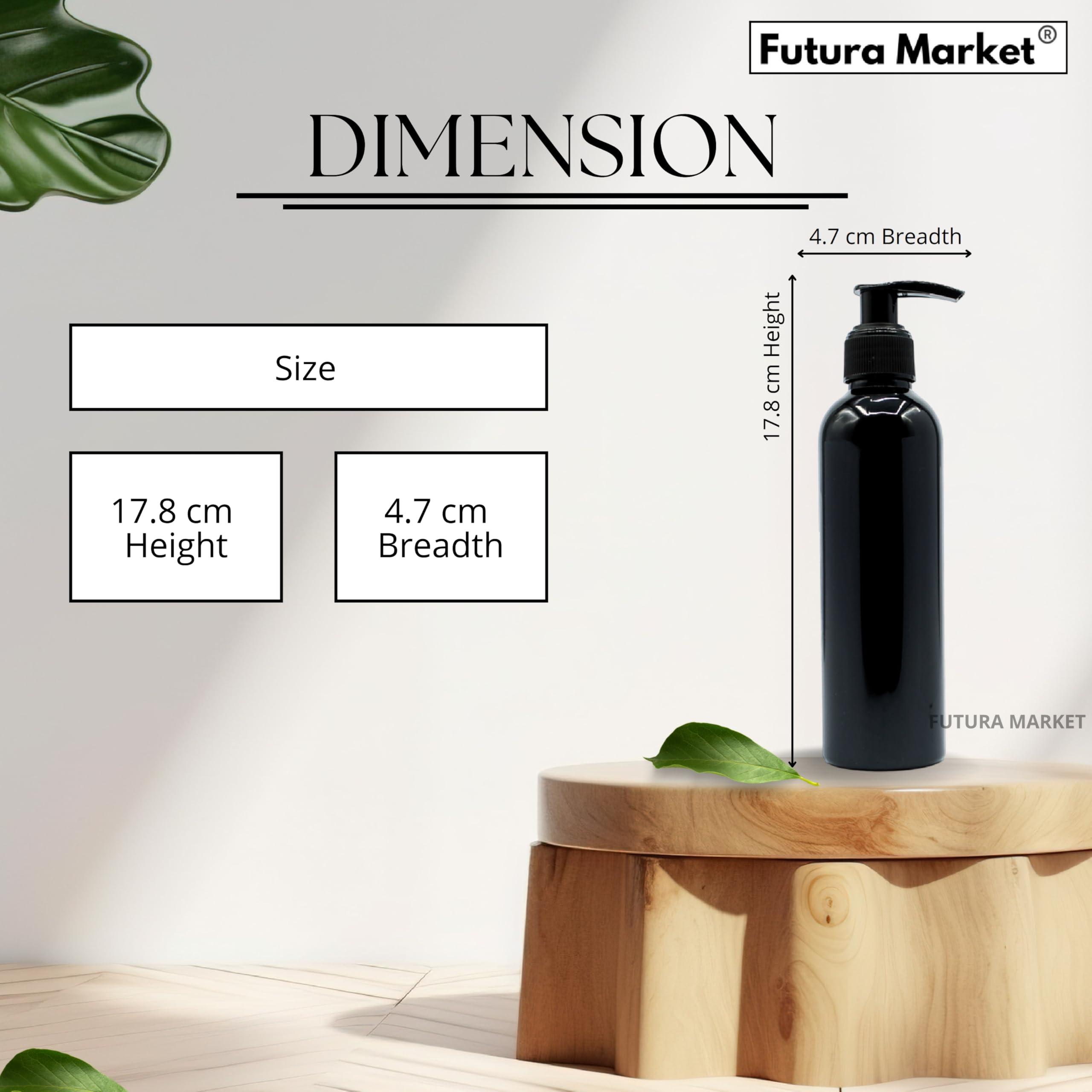 FUTURA MARKET 200Ml Pump Bottle for Hand Sanitizer/Hand Wash Refillable Empty Bottle for Home Office and Travel (Pack of 4) Black 2
