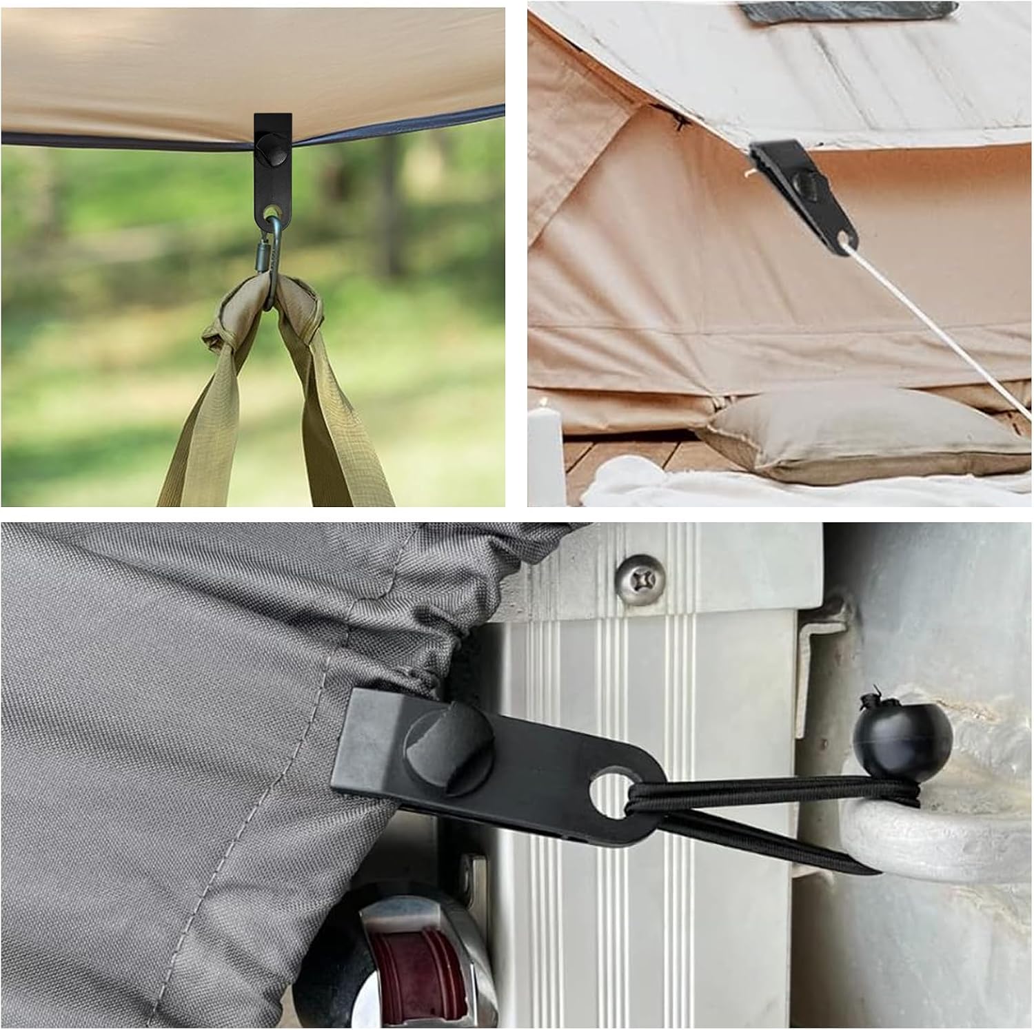 24 Pcs Tarp Clips, Heavy Duty Lock Grip, Clamps Withstand 60mph Strong Wind Fit for Awnings, Outdoor Camping, Caravan Canopies, Car Covers, Swimming Pool Covers