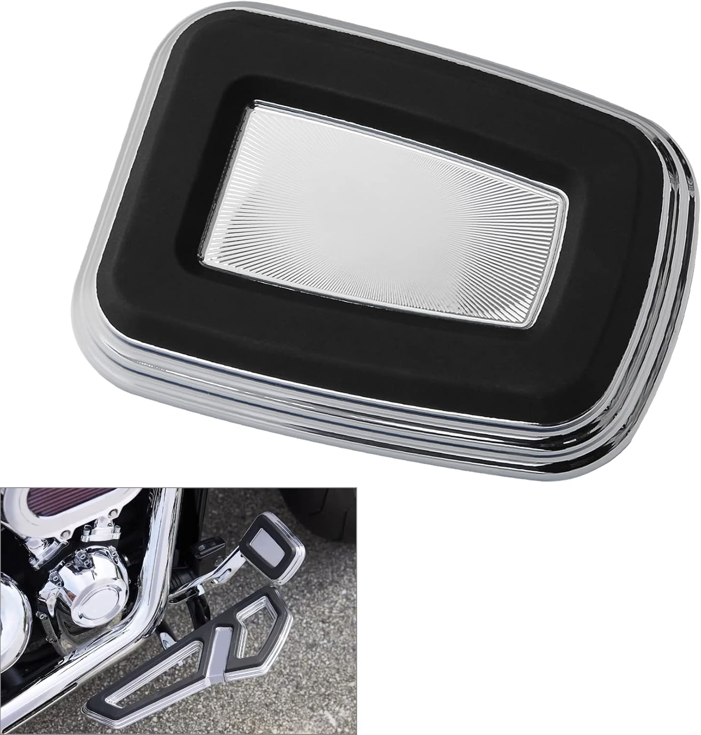 Rear Brake Pedal Pad Cover Fit For Harley Touring Road King Street Glide 1980-2025