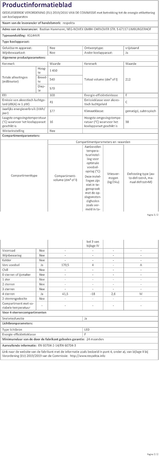 respekta Frigorifero Da Incasso Vintage Con Congelatore, In Rosso, 145 X 54 Cm, 213 L, Piedini Regolabili In Altezza, Commutazione Invernale, Funzione Di Congelamento Rapido, KS144VR [Classe di efficienza energetica E]