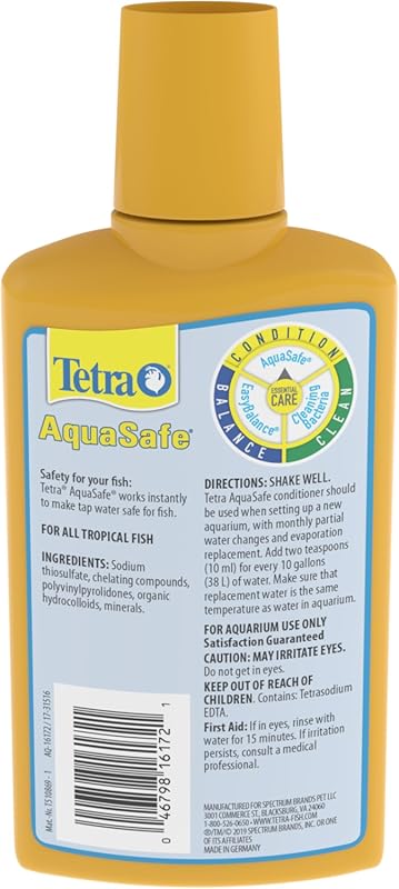 Tetra 16172 AquaSafe Fish Tank Water Conditioner, 8.45 fl oz 8.45 oz