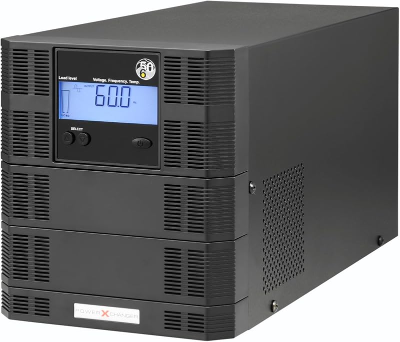 Convertidor de voltaje y frecuencia PowerXchanger EX Series, 900–2340W Reductor de onda sinusoidal pura 200–240V 50Hz a 120V 60Hz, diseño liviano y confiable, verdadero transformador de servicio continuo (900, Watts)