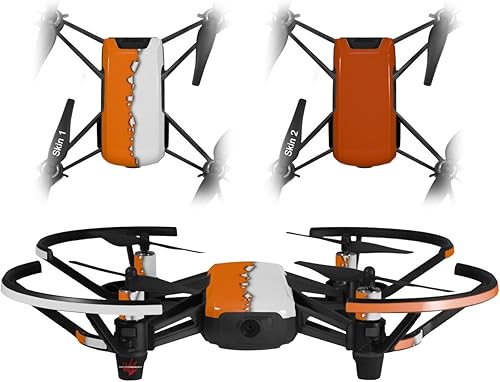Skin Wrap 2 Pack para DJI Ryze Tello Drone Ripped colores naranja blanco Drone No Incluidas