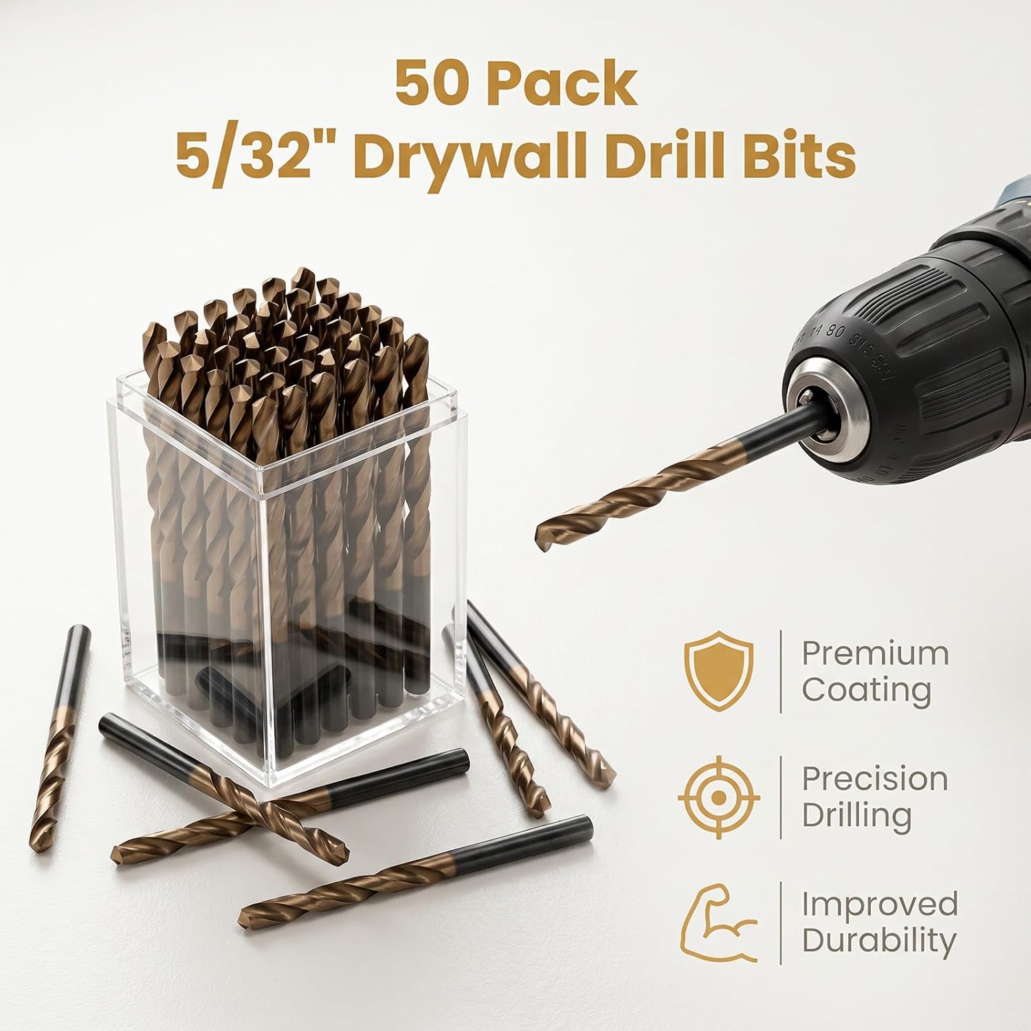 50 Pcs Drywall Router bits 5/32 Drill bits brocas para Drywall puntas para Rotor drywalls 5/32" HSS Guidepoint Drill Bit,Cutout Tool for Spiral Saw (0.38 x 6 cm)