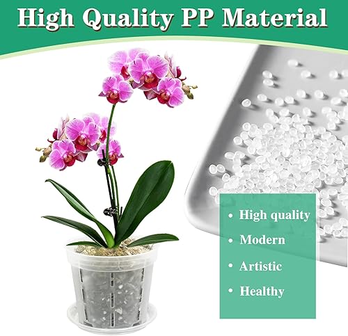 Miniatura 4 de Maceta para orquídeas Blumiger, paquete de 18 - 6 de cada una de 4,5,6 pulgadas con 18 platillos a juego, macetas para orquídeas con agujeros,