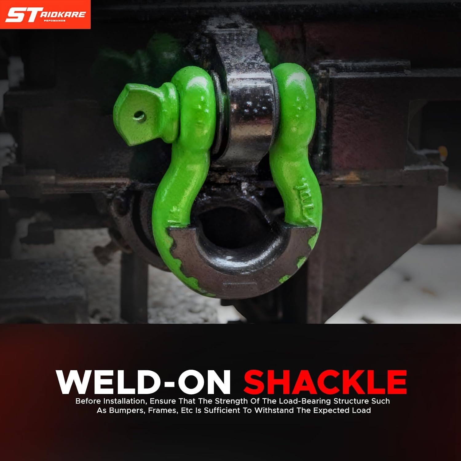 Weld on Shackle/Clevis Mounts 1" Thick Heavy-Duty Steel Compatible with Truck Bumper Hydraulic Tractor Towing 4pcs