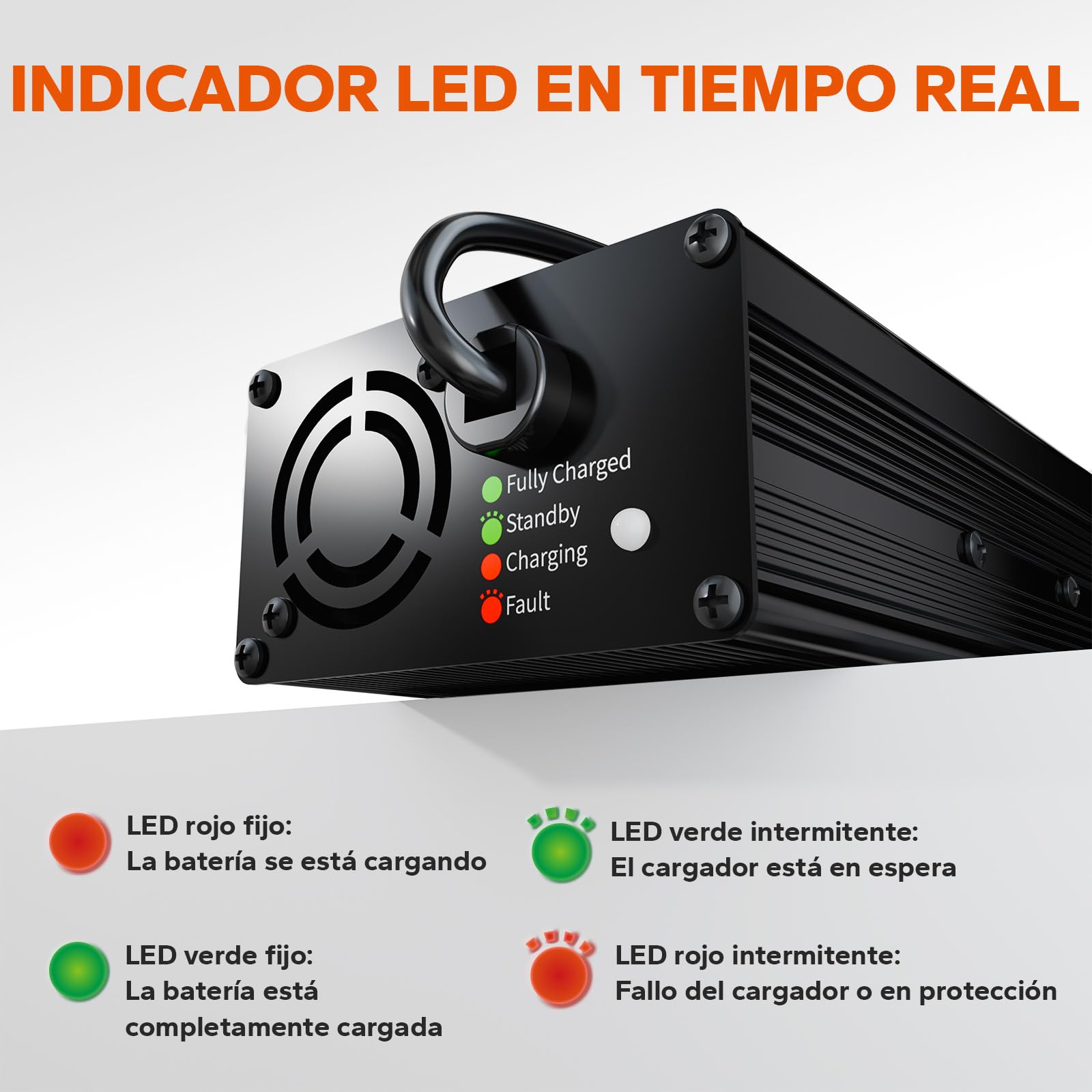 LiTime 12V 10A Cargador de Batería de Litio, 14,6V CA-CC Cargador Lifepo4 con Conectores Anderson e Indicadores LED, Cargador de Baterías para Baterías Recargables de Ciclo Profundo para Coches