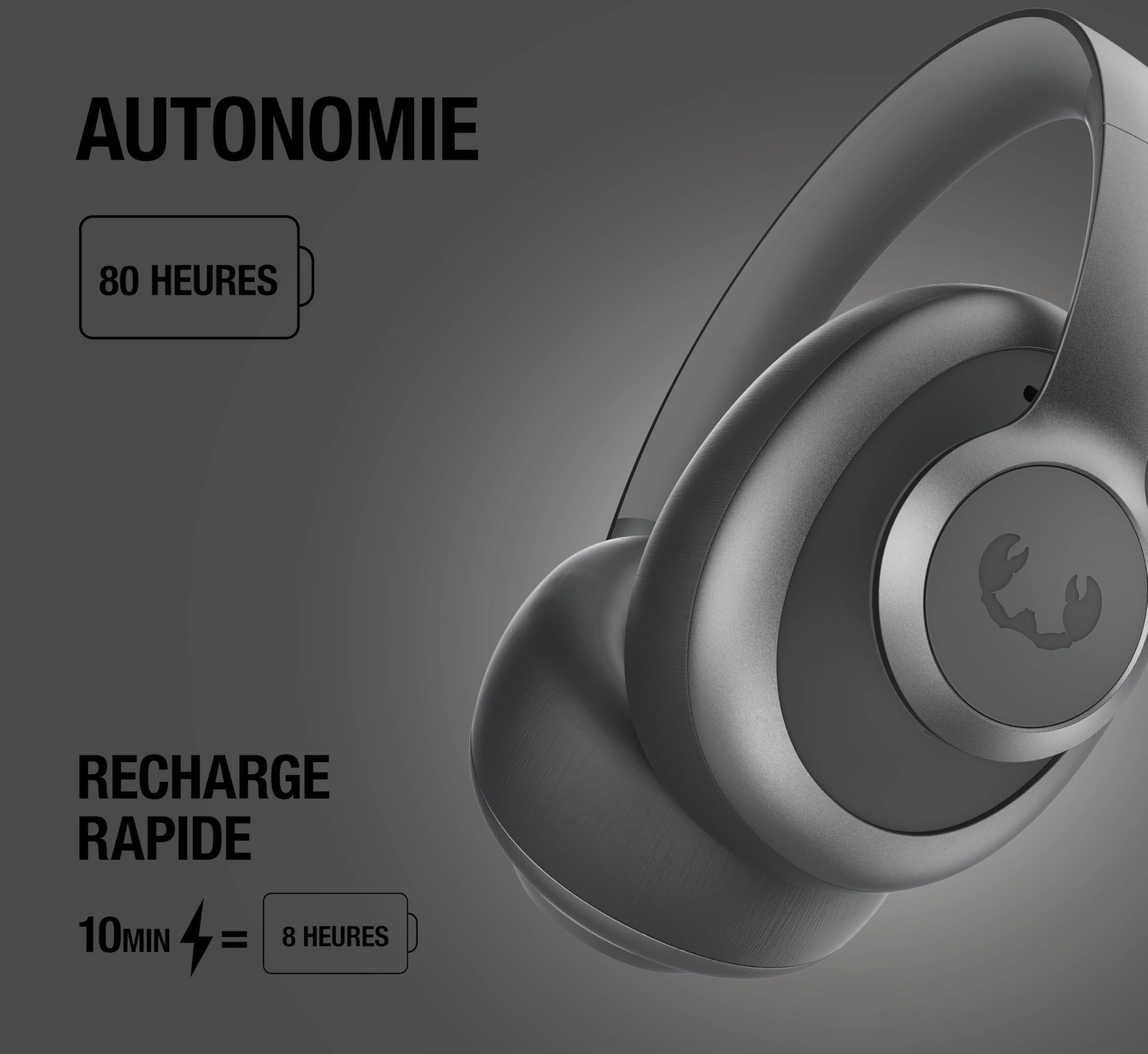 Fresh 'n Rebel Clam Blaze 2, Casque sans Fil Circum-auriculaire, 80 h d’autonomie, Bluetooth 5.3, Application My Sound, Microphone intégré, Pliable, Boutons cliquables, Charge Rapide (Storm Grey)