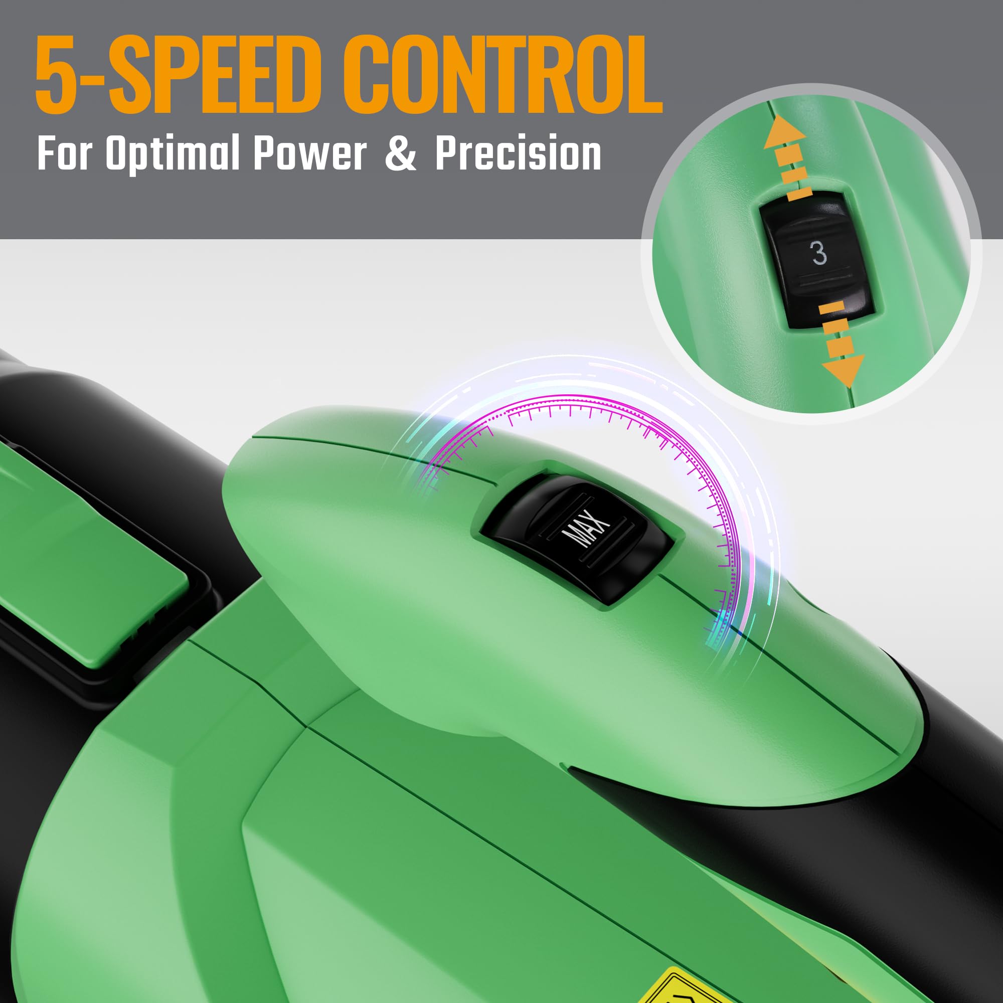 WORKPRO X akumulatorowa dmuchawa do liści 20 V 4,0 Ah, akumulatorowa dmuchawa z silnym strumieniem powietrza 144 km/h, pojemność 850 m³/h, sterowanie 5-biegowe, idealna do ogrodów, wjazdów, tarasów