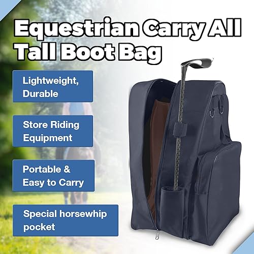 Miniatura 2 de Harrison Howard Equestrian Pack Equipment Bolsa de transporte multifuncional para botas Casco Horsewhip Horse Riding Pack Equipment - Navy