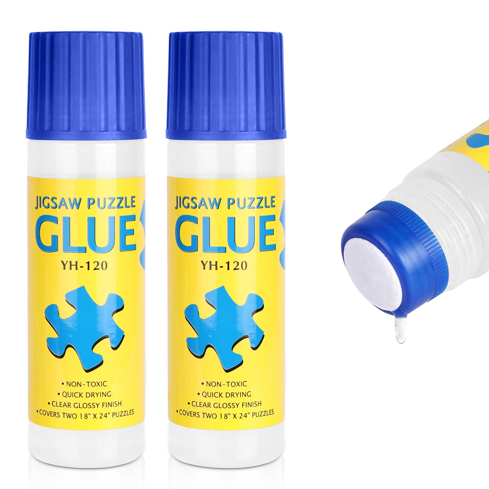 AUAUY 2x120ml Pegamento para Puzzle, Transparente Cola para Puzzle, No TóXico PVA de Secado RáPido Pegamento para Puzzles, Pegar Puzzle Sellador Conservante de Rompecabezas para 3000-6000PCS Puzzle