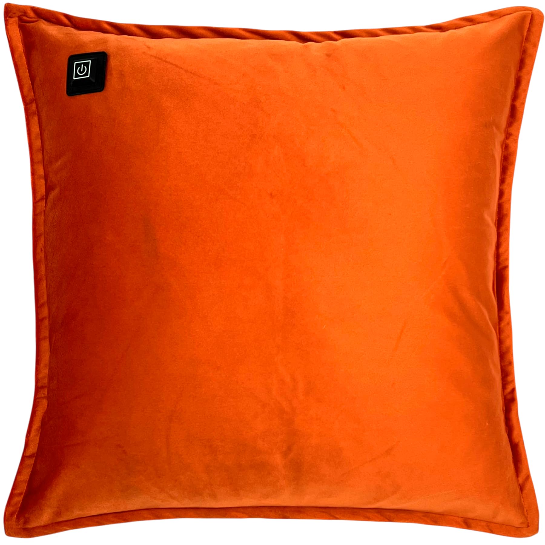 Cojín térmico incluido Warmpi® Powerbank - Velvet Cognac/Copper - La almohadilla decorativa calentada funciona de forma inalámbrica, pero también a través de una toma de corriente o USB
