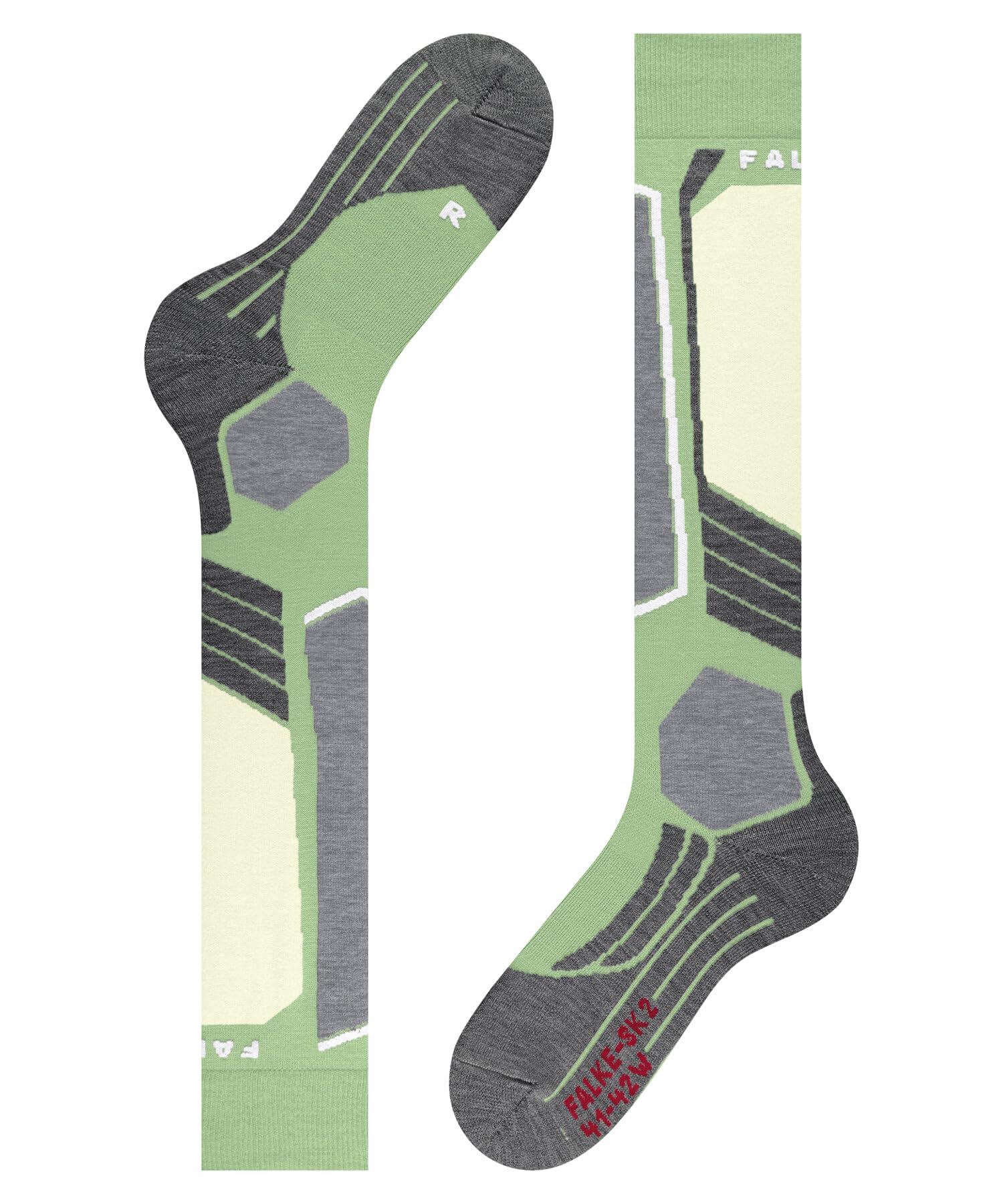 FALKE Kobiety Skarpety narciarskie SK2 Intermediate W Kh Wełna ciepłe grube 1 Para, Zielony Quiet Green 7378, 39-40