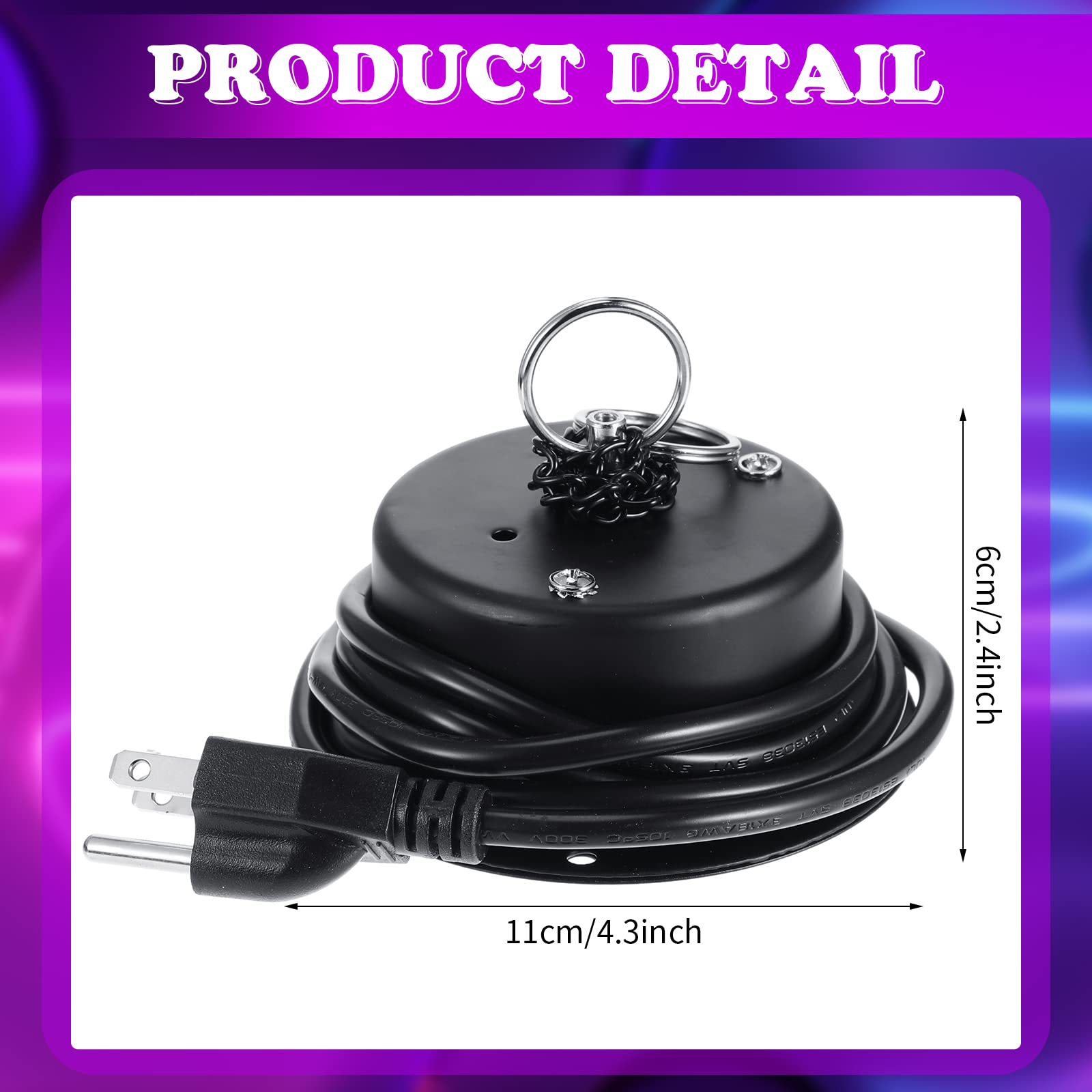 Therwen 3 Pcs Disco Ball Motor Heavy Duty 3RPM Slow Rotating Mirror Ball Motor Rotator for 12-16