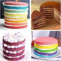 Vista 4 de Silicone Mould for 4.5 inch Layer Cake Pan Round Cylinder Rainbow Cake Pans Vegetable Pancakes Pizza Crust Omelet Frittata Set of 4