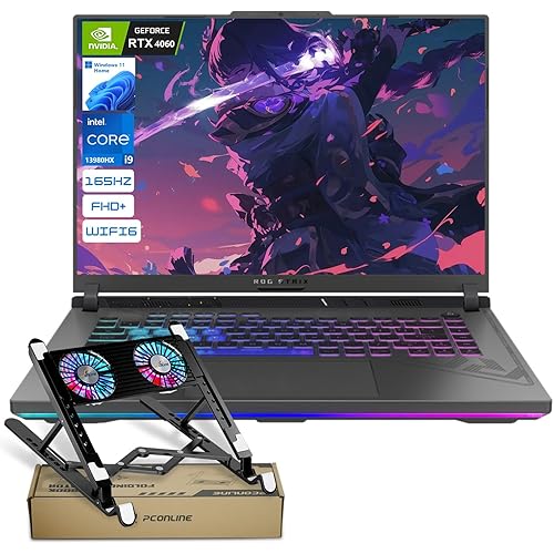 ASUS ROG Strix G16 16" Nebula Display FHD+ 165Hz, Intel i9-13980HX NVIDIA GeForce RTX 4060 VR-Ready Gaming Laptop, 64GB RAM, 2TB SSD, RGB Backlit KB, Bundle with PCO Notebook Fold Radiator, Cooler
