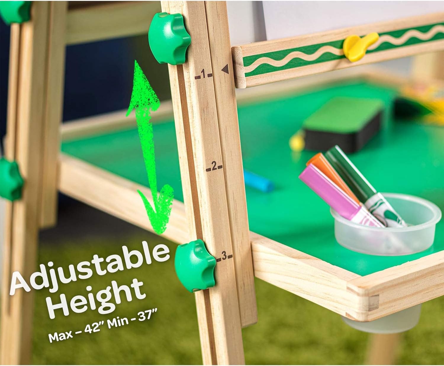 Crayola Wooden Art Easel for Kids, 2-in-1 Dry Erase Board & Chalkboard, Gifts for Toddlers, Ages 3, 4, 5