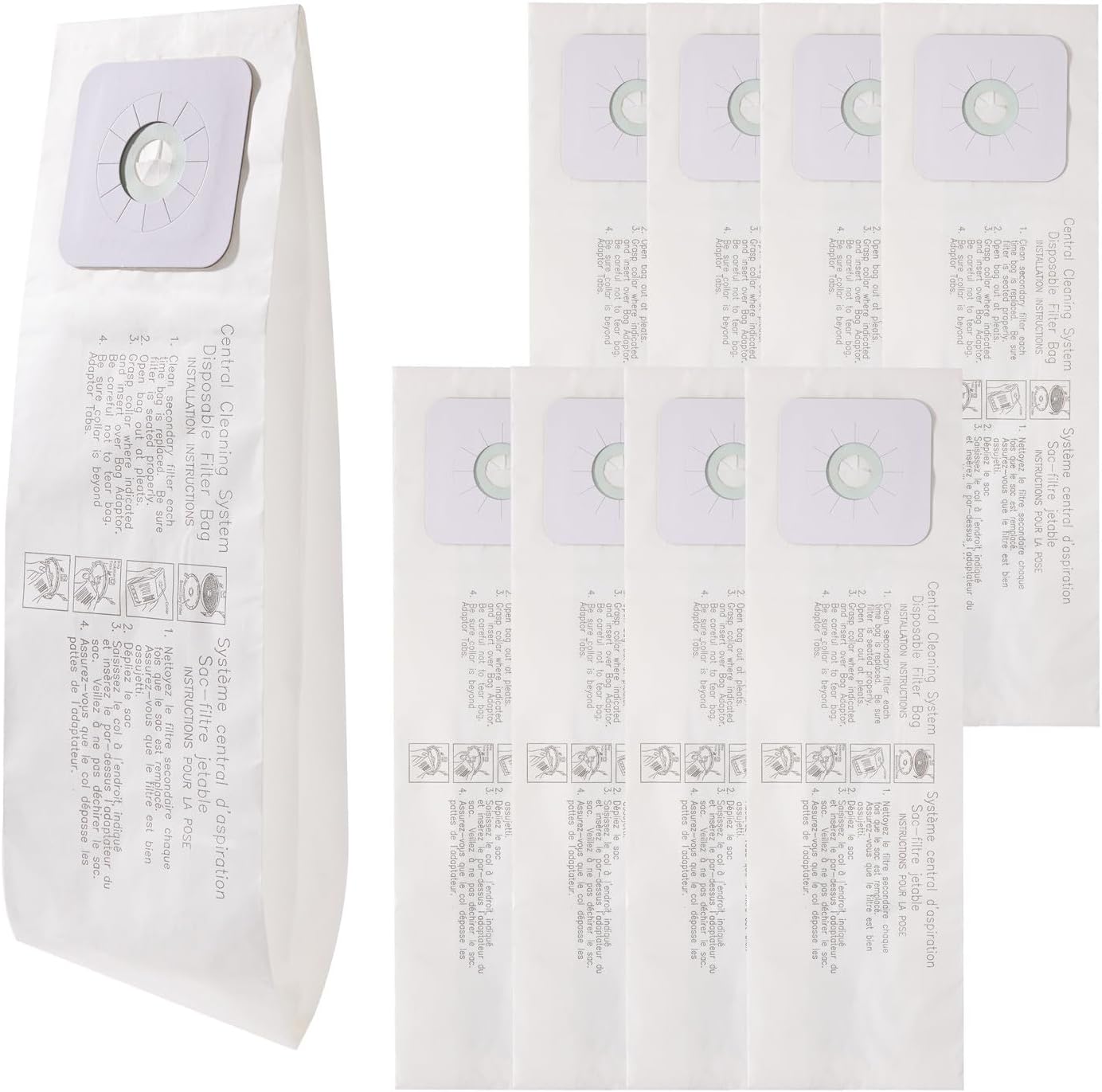 - 9pack CF Clean Fairy 391 Central Vacuum Bags Compatible with Nutone 391 CV353, CV450, CV391, CV400, CV350,CV351 VX475 44186, CV352,CV653 CV750, CF3918 models