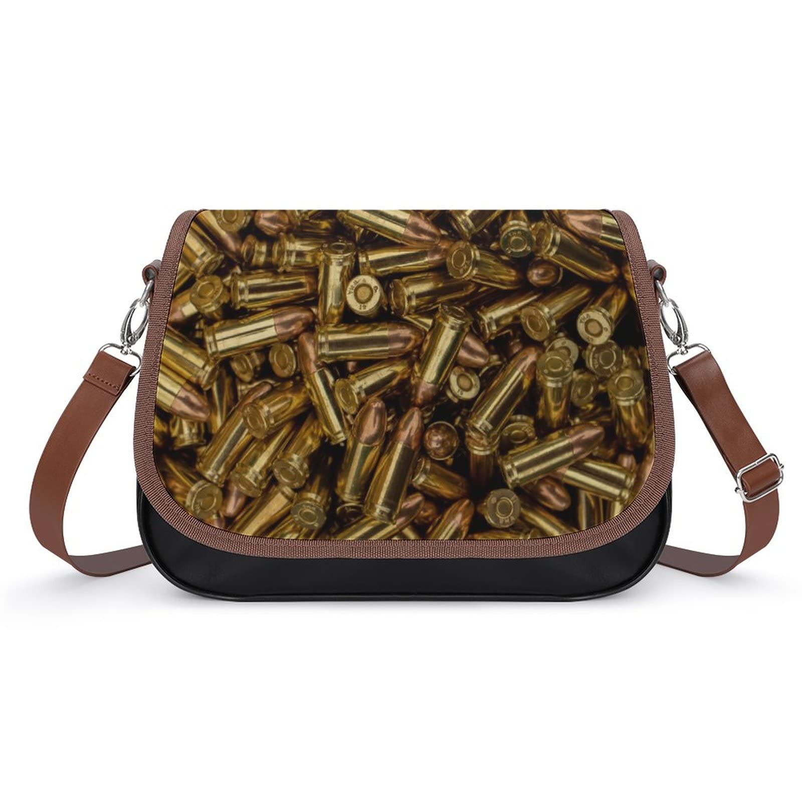 Women's Crossbody Bags Leather Satchel Casual Shoulder Messenger Bags with Personalized Printing Flap Shell Case