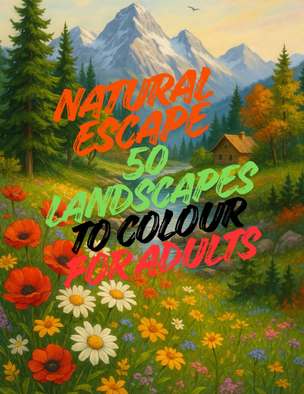 Natural Escape: 50 Landscapes to Colour for Adults: Relaxing nature-inspired colouring pages for calm, creativity and mindfulness