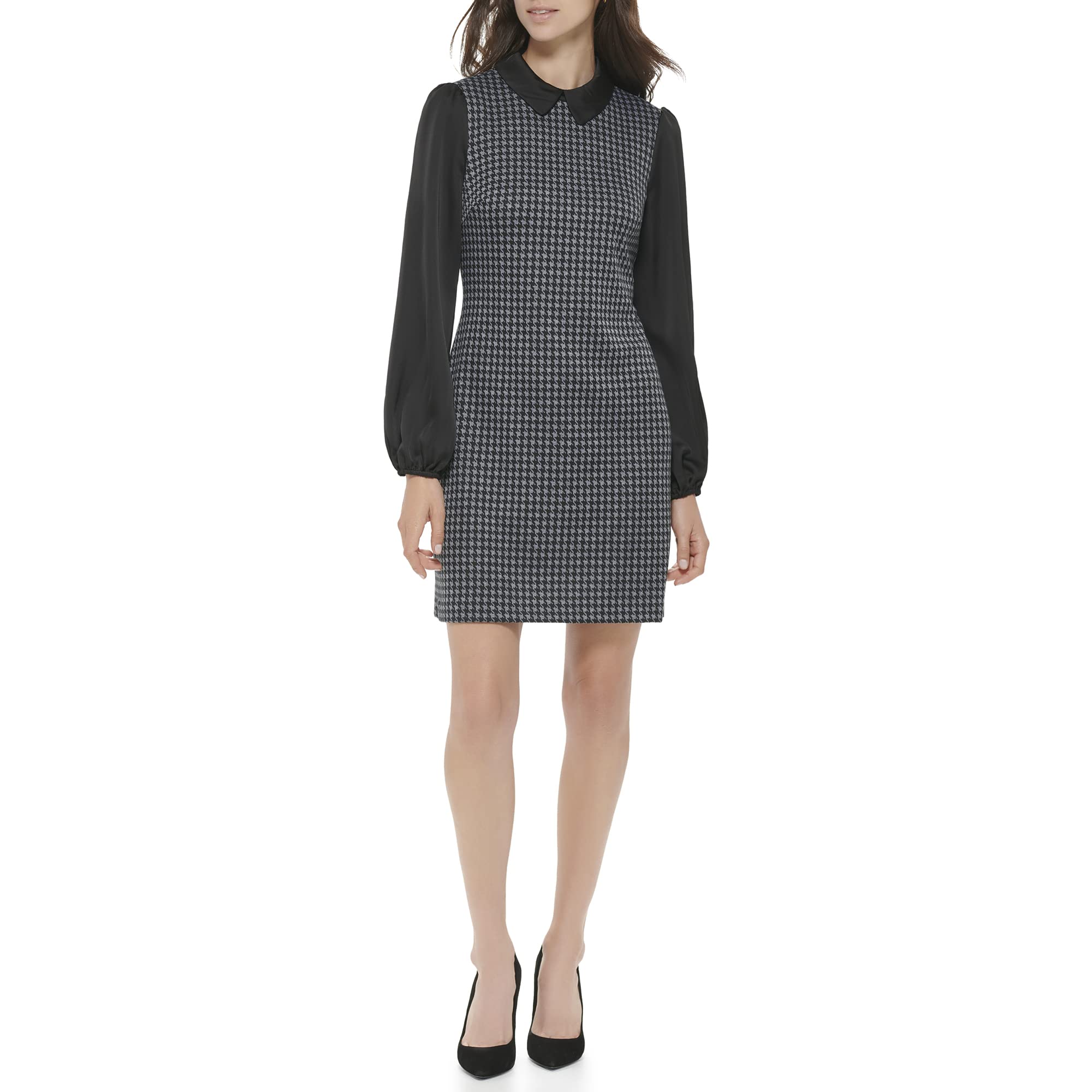chinese dress ladies Stripe Peter Pan Collar Dress  P&M Embroidery