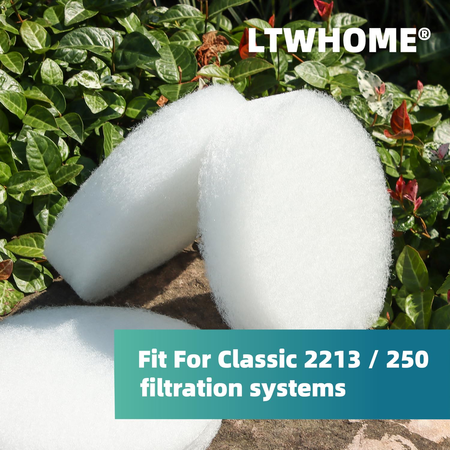 LTWHOME Fine Filter Media Pads Suitable for Eheim Classic 2213/250 2616135(Pack of 12)