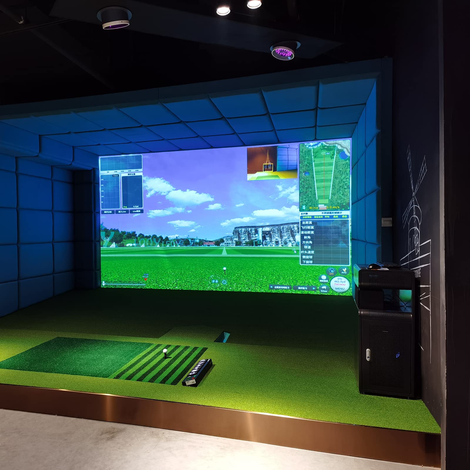 Buy 118"X157.5"Golf Simulators Projection Screen, Golf Simulator Impact