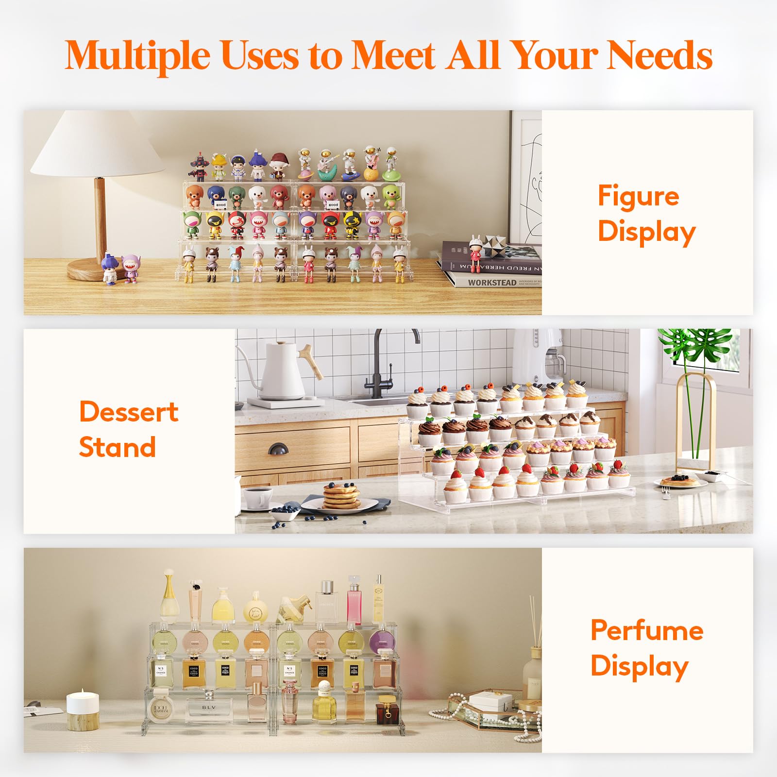 Snapklik.com : 4 Tier Clear Display Risers Stand, Plastic Risers For ...