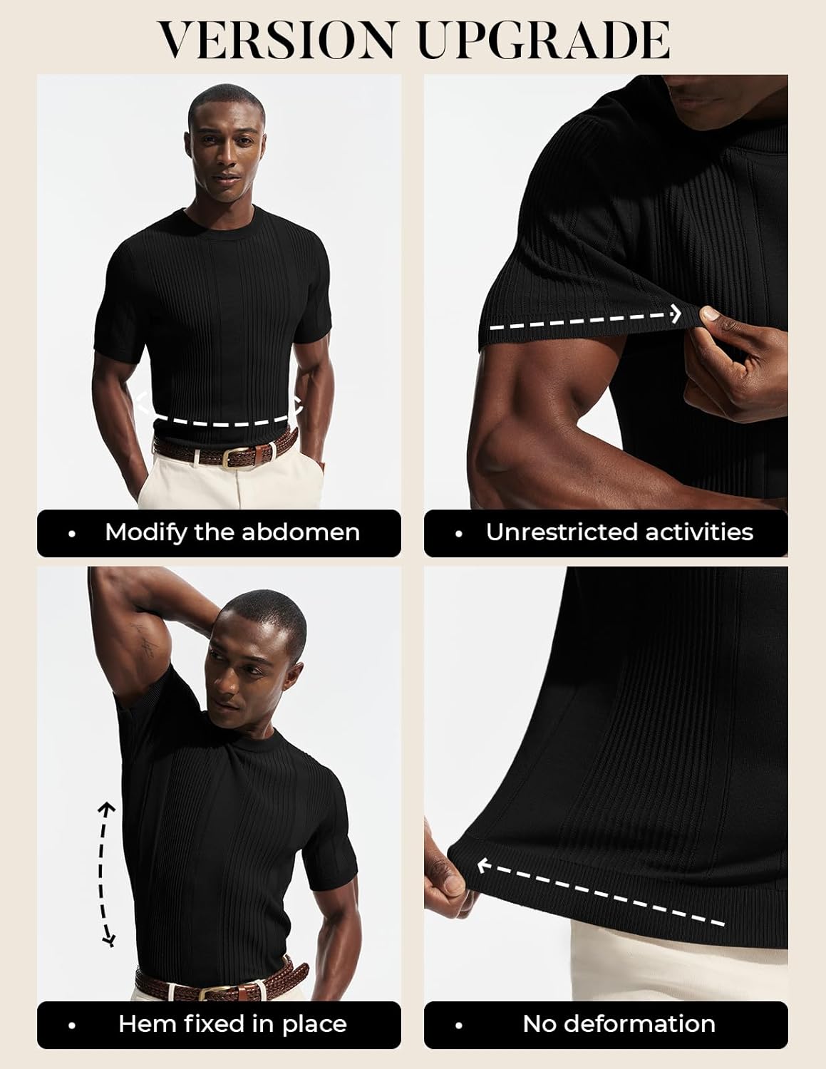 PJ PAUL JONES Mens T-Shirts Knit Tee Shirt Textured Crewneck Tee Short Sleeves T Shirt - Image 6