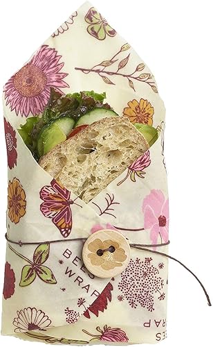 Miniatura 4 de Bee's Wrap Envolturas Veganas de Cera de Abeja para Alimentos - Envoltura Vegana Meadow Magic para Sándwich - Hechas en EE.UU. Bolsas de Pan